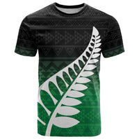Green Silver Fern Spirit Taniko Tukutuku Personalised T Shirt LT9 Green - Polynesian Pride