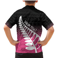 Pink Silver Fern Spirit Taniko Tukutuku Personalised Family Matching Mermaid Dress and Hawaiian Shirt LT9 - Polynesian Pride