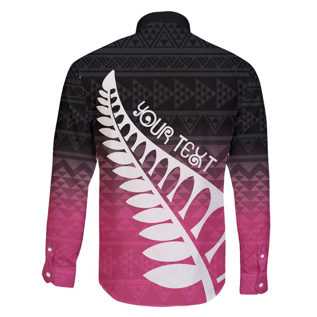 Pink Silver Fern Spirit Taniko Tukutuku Personalised Family Matching Puletasi and Hawaiian Shirt LT9 - Polynesian Pride