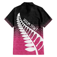 Pink Silver Fern Spirit Taniko Tukutuku Personalised Family Matching Summer Maxi Dress and Hawaiian Shirt LT9 - Polynesian Pride