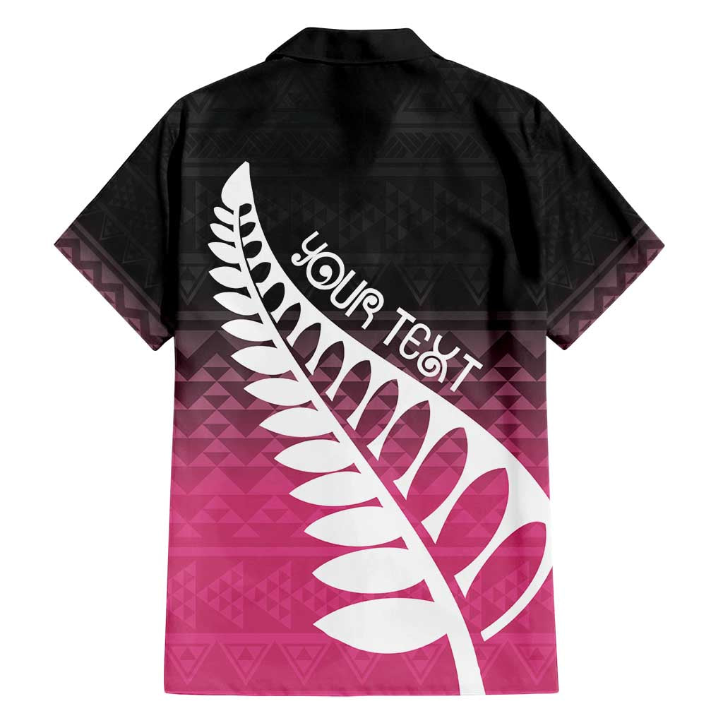 Pink Silver Fern Spirit Taniko Tukutuku Personalised Family Matching Tank Maxi Dress and Hawaiian Shirt LT9 - Polynesian Pride