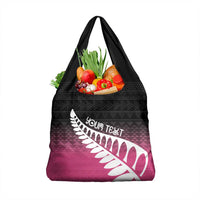 Pink Silver Fern Spirit Taniko Tukutuku Personalised Grocery Bag LT9 1-pack One Size Pink - Polynesian Pride
