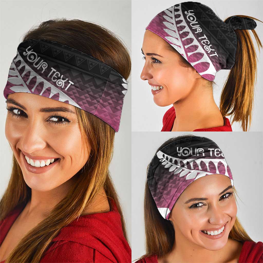 Pink Silver Fern Spirit Taniko Tukutuku Personalised Neck Gaiter - Polynesian Pride