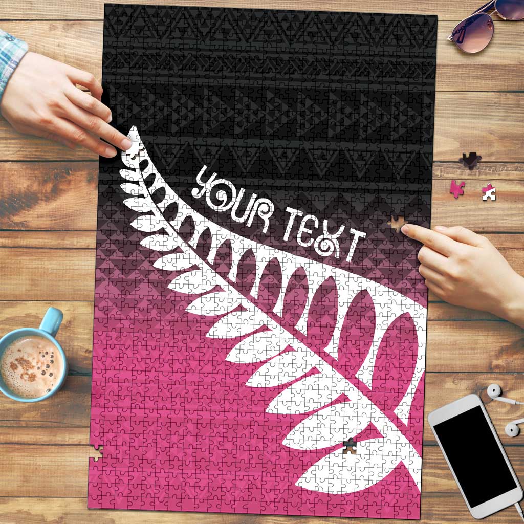 Pink Silver Fern Spirit Taniko Tukutuku Personalised Puzzle LT9 Pink - Polynesian Pride