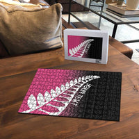 Pink Silver Fern Spirit Taniko Tukutuku Personalised Puzzle LT9 - Polynesian Pride