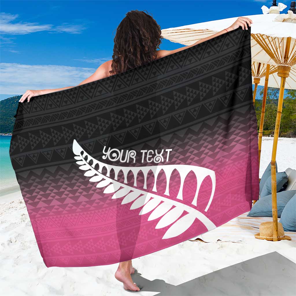 Pink Silver Fern Spirit Taniko Tukutuku Personalised Sarong LT9 One Size 44 x 66 inches Pink - Polynesian Pride