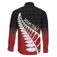 Red Silver Fern Spirit Taniko Tukutuku Personalised Family Matching Summer Maxi Dress and Hawaiian Shirt LT9 - Polynesian Pride