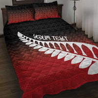 Red Silver Fern Spirit Taniko Tukutuku Personalised Quilt Bed Set LT9 Red - Polynesian Pride