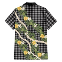 Aloha Puakenikeni Anthurium Pikake Lei Family Matching Summer Maxi Dress and Hawaiian Shirt Black Hawaiian Palaka Pattern LT9 - Polynesian Pride