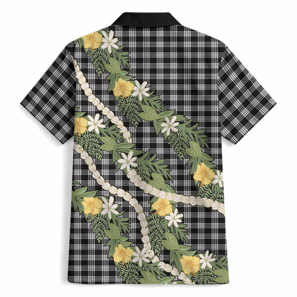 Aloha Puakenikeni Anthurium Pikake Lei Hawaiian Shirt Black Hawaiian Palaka Pattern LT9 - Polynesian Pride