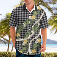 Aloha Puakenikeni Anthurium Pikake Lei Hawaiian Shirt Black Hawaiian Palaka Pattern LT9 - Polynesian Pride