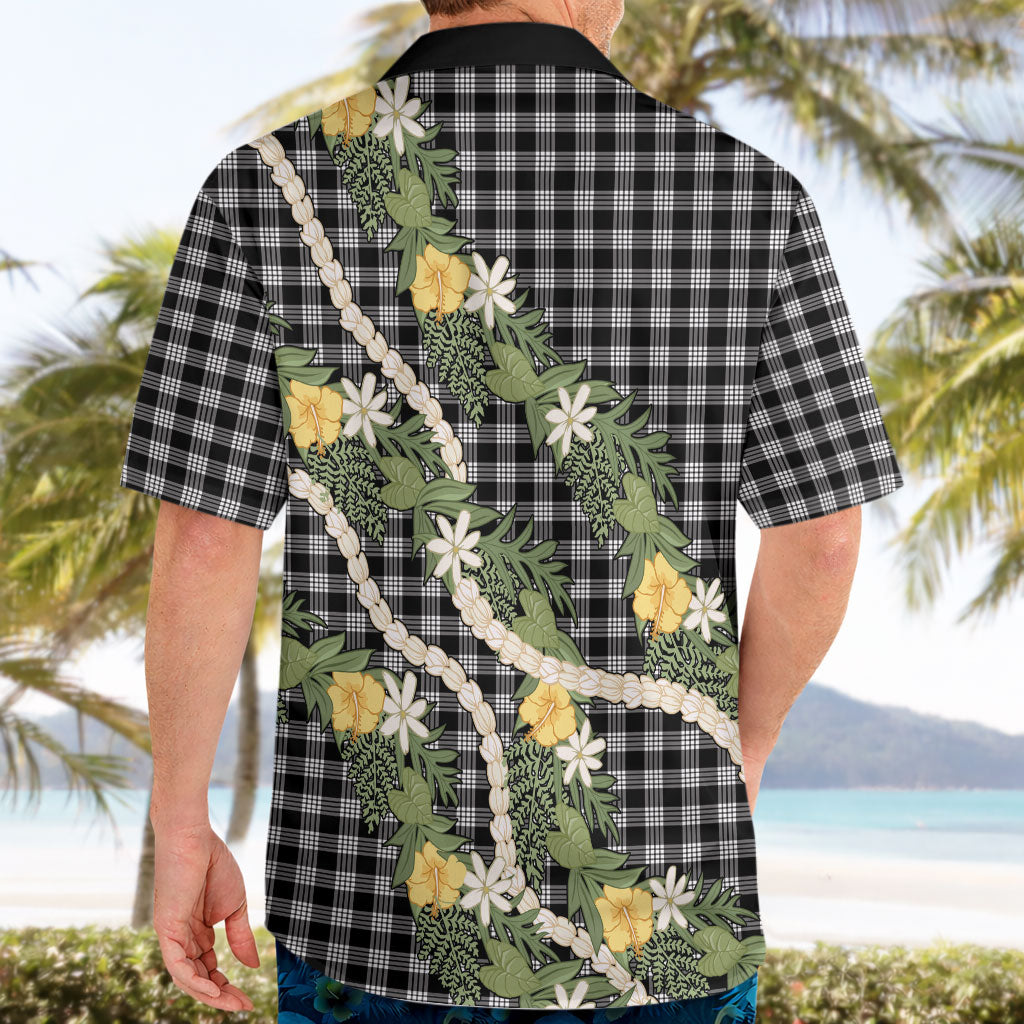 Aloha Puakenikeni Anthurium Pikake Lei Hawaiian Shirt Black Hawaiian Palaka Pattern LT9 - Polynesian Pride