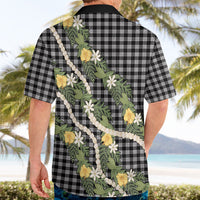 Aloha Puakenikeni Anthurium Pikake Lei Hawaiian Shirt Black Hawaiian Palaka Pattern LT9 - Polynesian Pride
