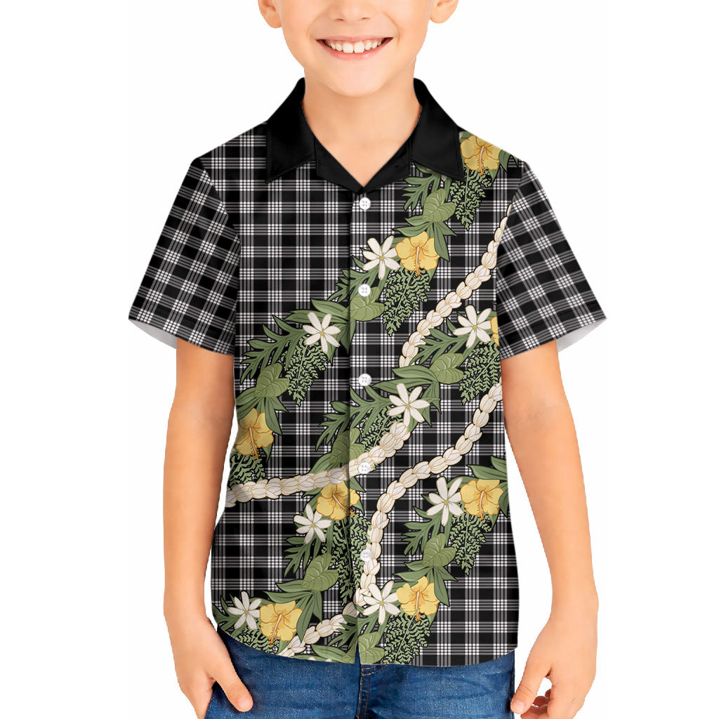 Aloha Puakenikeni Anthurium Pikake Lei Hawaiian Shirt Black Hawaiian Palaka Pattern LT9 - Polynesian Pride