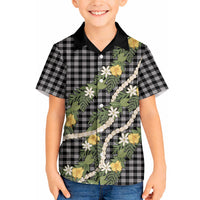 Aloha Puakenikeni Anthurium Pikake Lei Hawaiian Shirt Black Hawaiian Palaka Pattern LT9 - Polynesian Pride