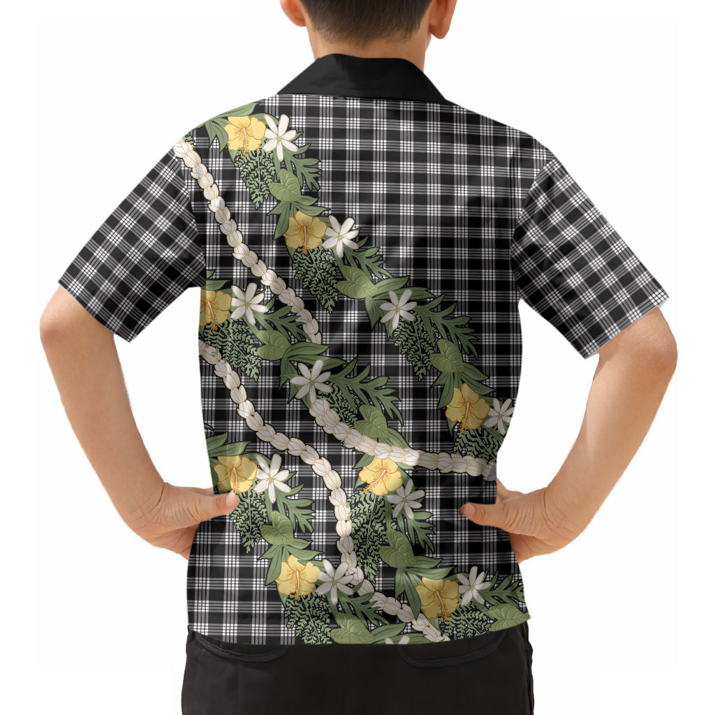 Aloha Puakenikeni Anthurium Pikake Lei Hawaiian Shirt Black Hawaiian Palaka Pattern LT9 - Polynesian Pride