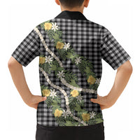 Aloha Puakenikeni Anthurium Pikake Lei Hawaiian Shirt Black Hawaiian Palaka Pattern LT9 - Polynesian Pride