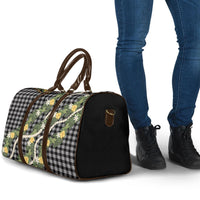 Aloha Puakenikeni Anthurium Pikake Lei Travel Bag Black Hawaiian Palaka Pattern