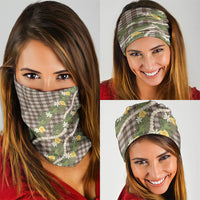 Aloha Puakenikeni Anthurium Pikake Lei Neck Gaiter Chocolate Hawaiian Palaka Pattern