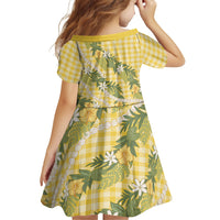 Aloha Puakenikeni Anthurium Pikake Lei Family Matching Puletasi and Hawaiian Shirt Gold Hawaiian Palaka Pattern LT9 - Polynesian Pride