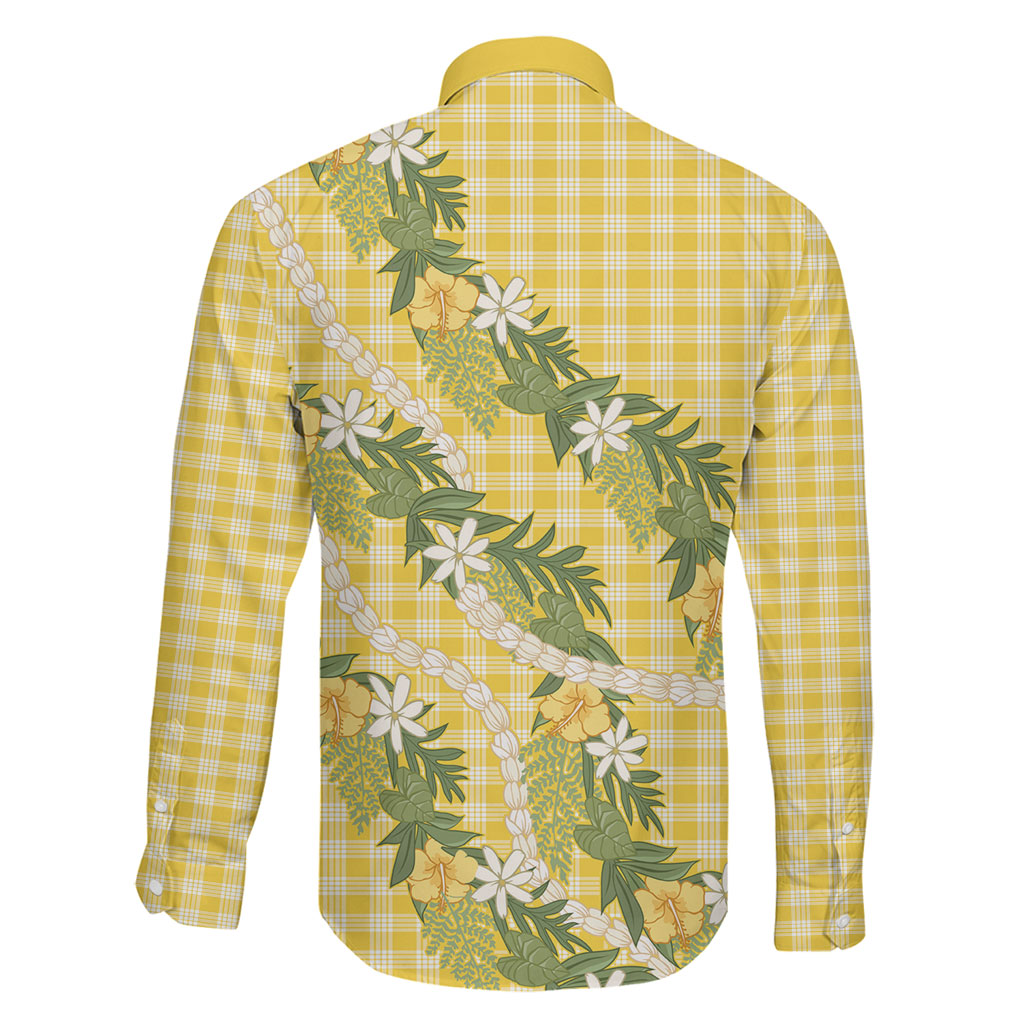 Aloha Puakenikeni Anthurium Pikake Lei Family Matching Tank Maxi Dress and Hawaiian Shirt Gold Hawaiian Palaka Pattern LT9 - Polynesian Pride