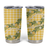Aloha Puakenikeni Anthurium Pikake Lei Tumbler Cup Gold Hawaiian Palaka Pattern LT9 Gold - Polynesian Pride
