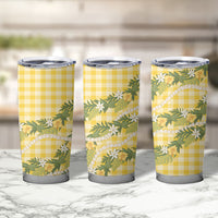Aloha Puakenikeni Anthurium Pikake Lei Tumbler Cup Gold Hawaiian Palaka Pattern LT9 - Polynesian Pride