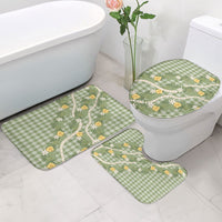 Aloha Puakenikeni Anthurium Pikake Lei Bathroom Set Green Hawaiian Palaka Pattern