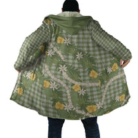 Aloha Puakenikeni Anthurium Pikake Lei Cloak Green Hawaiian Palaka Pattern LT9 - Polynesian Pride