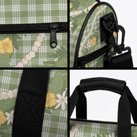 Aloha Puakenikeni Anthurium Pikake Lei Duffle Bag Green Hawaiian Palaka Pattern LT9 - Polynesian Pride