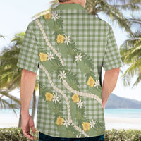 Aloha Puakenikeni Anthurium Pikake Lei Hawaiian Shirt Green Hawaiian Palaka Pattern