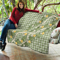 Aloha Puakenikeni Anthurium Pikake Lei Quilt Green Hawaiian Palaka Pattern
