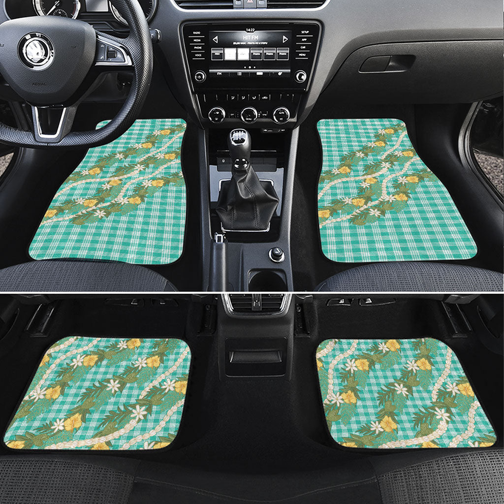 Aloha Puakenikeni Anthurium Pikake Lei Car Mats Marine Hawaiian Palaka Pattern
