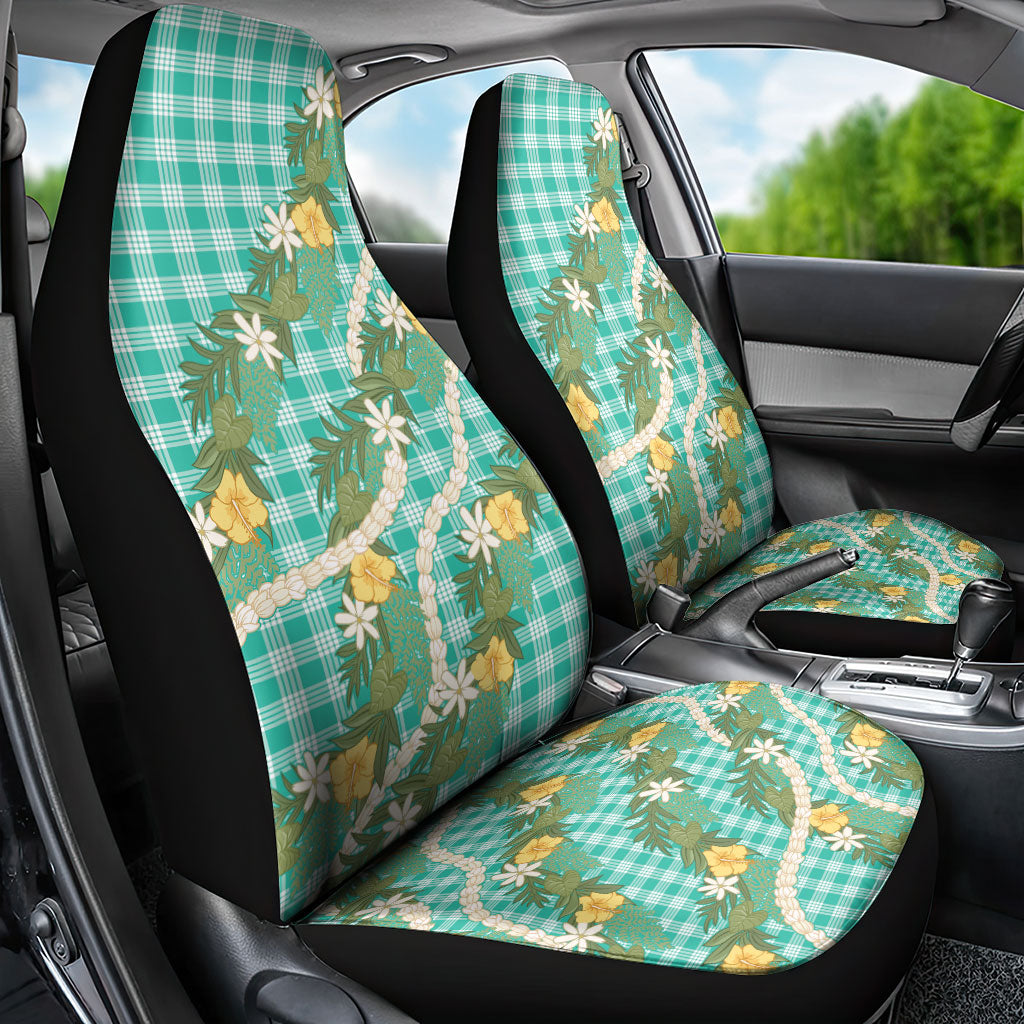 Aloha Puakenikeni Anthurium Pikake Lei Car Seat Cover Marine Hawaiian Palaka Pattern