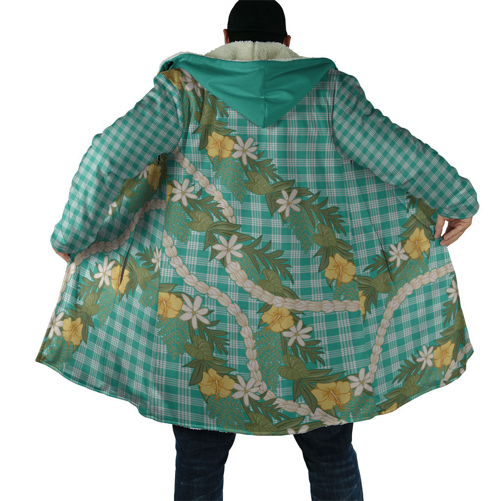 Aloha Puakenikeni Anthurium Pikake Lei Cloak Marine Hawaiian Palaka Pattern