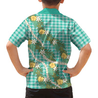 Aloha Puakenikeni Anthurium Pikake Lei Family Matching Mermaid Dress and Hawaiian Shirt Marine Hawaiian Palaka Pattern LT9 - Polynesian Pride
