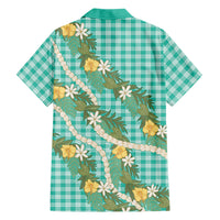 Aloha Puakenikeni Anthurium Pikake Lei Family Matching Puletasi and Hawaiian Shirt Marine Hawaiian Palaka Pattern LT9 - Polynesian Pride