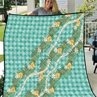 Aloha Puakenikeni Anthurium Pikake Lei Quilt Marine Hawaiian Palaka Pattern