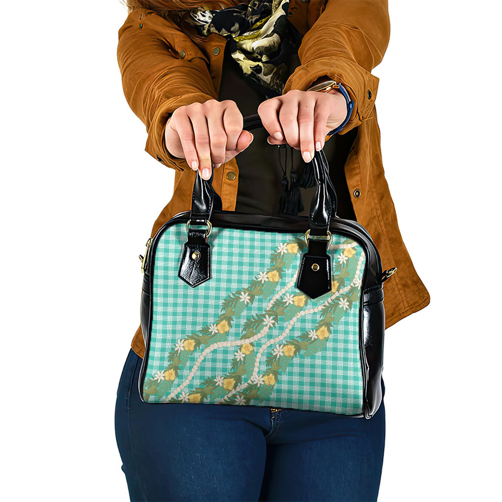 Aloha Puakenikeni Anthurium Pikake Lei Shoulder Handbag Marine Hawaiian Palaka Pattern LT9 One Size Marine - Polynesian Pride