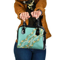 Aloha Puakenikeni Anthurium Pikake Lei Shoulder Handbag Marine Hawaiian Palaka Pattern LT9 One Size Marine - Polynesian Pride