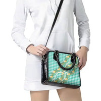 Aloha Puakenikeni Anthurium Pikake Lei Shoulder Handbag Marine Hawaiian Palaka Pattern LT9 - Polynesian Pride
