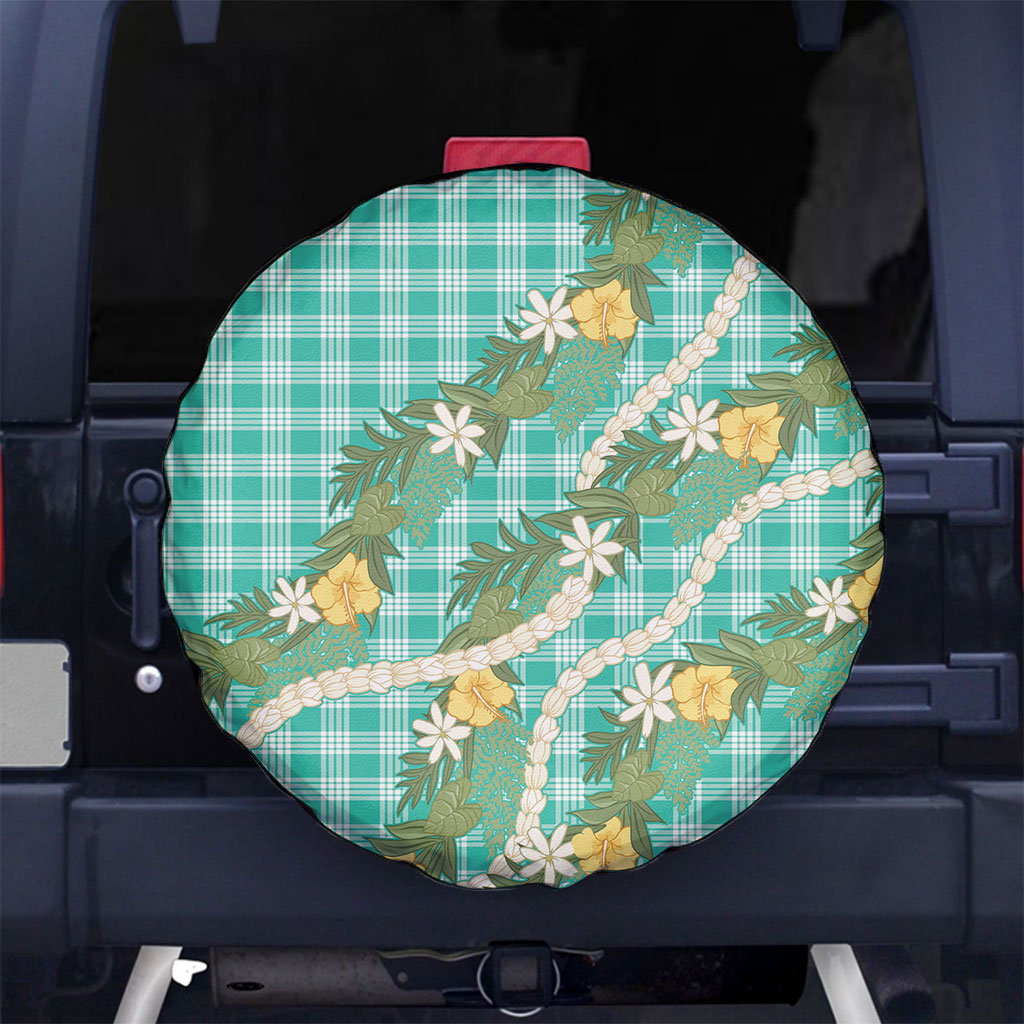 Aloha Puakenikeni Anthurium Pikake Lei Spare Tire Cover Marine Hawaiian Palaka Pattern LT9 No hole Marine - Polynesian Pride