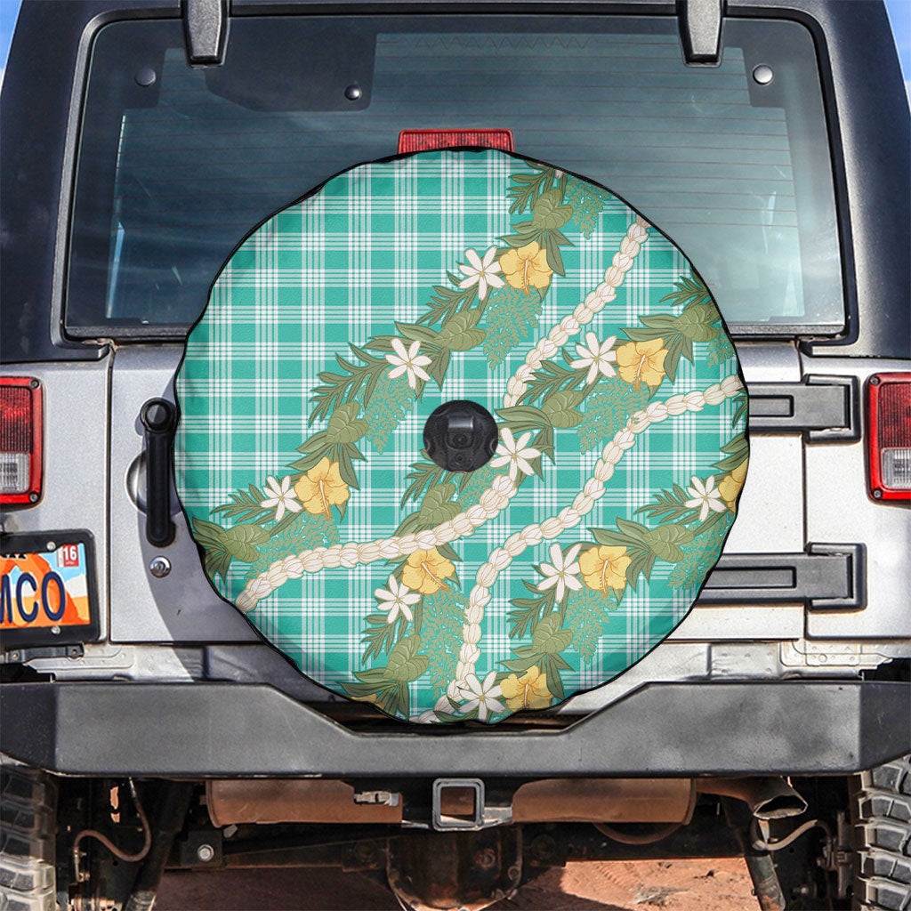Aloha Puakenikeni Anthurium Pikake Lei Spare Tire Cover Marine Hawaiian Palaka Pattern LT9 Marine - Polynesian Pride