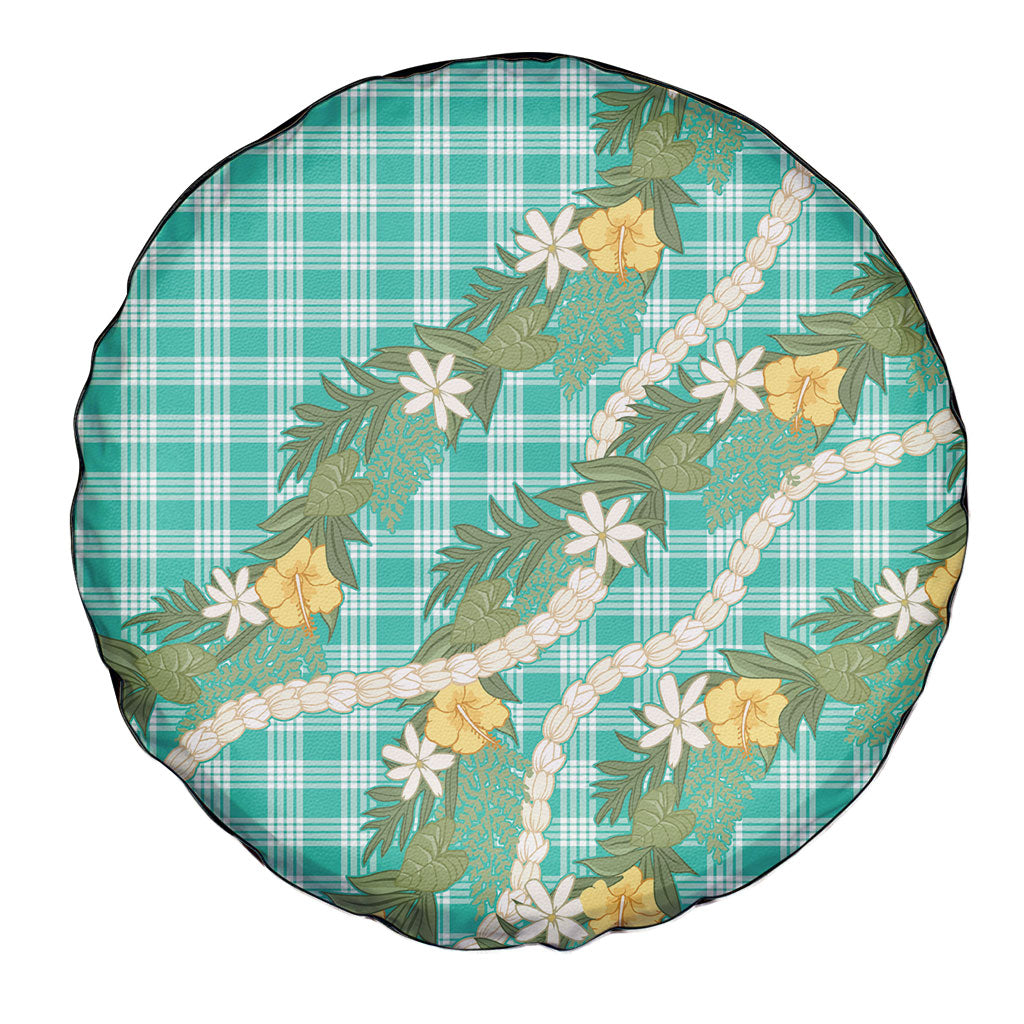 Aloha Puakenikeni Anthurium Pikake Lei Spare Tire Cover Marine Hawaiian Palaka Pattern LT9 - Polynesian Pride