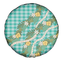 Aloha Puakenikeni Anthurium Pikake Lei Spare Tire Cover Marine Hawaiian Palaka Pattern LT9 - Polynesian Pride