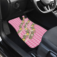 Aloha Puakenikeni Anthurium Pikake Lei Car Mats Tropical Pink Hawaiian Palaka Pattern