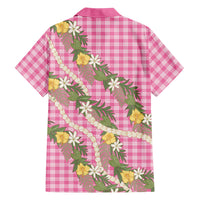 Aloha Puakenikeni Anthurium Pikake Lei Family Matching Summer Maxi Dress and Hawaiian Shirt Tropical Pink Hawaiian Palaka Pattern LT9 - Polynesian Pride