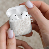 Hawaii Plumeria Lokelani Pikake Lei AirPods Case Sandy Beige Polynesian Tattoo