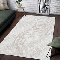 Hawaii Plumeria Lokelani Pikake Lei Area Rug Sandy Beige Polynesian Tattoo LT9 Beige - Polynesian Pride