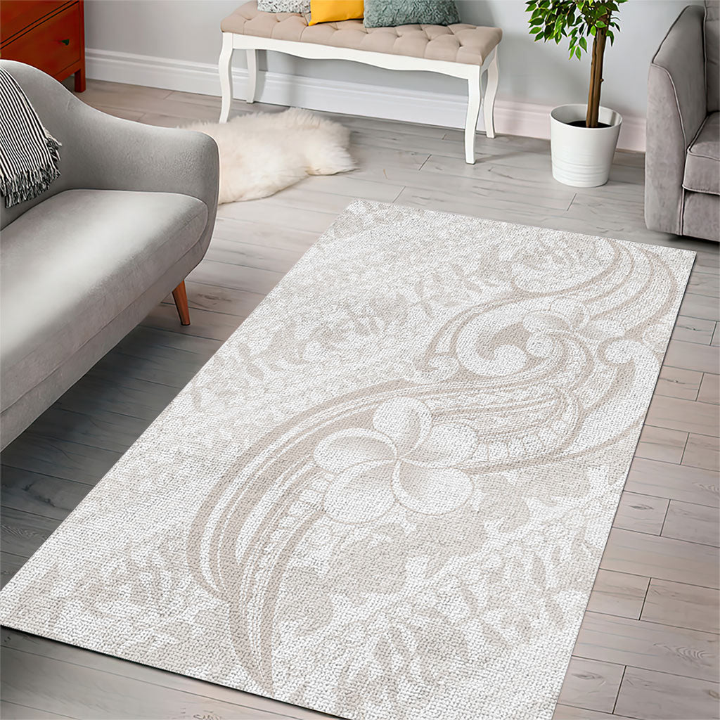 Hawaii Plumeria Lokelani Pikake Lei Area Rug Sandy Beige Polynesian Tattoo LT9 - Polynesian Pride